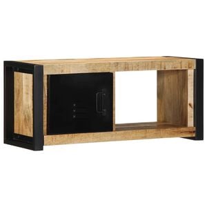 vidaXL Mueble para la TV 80x30x35 madera maciza mango rugosa