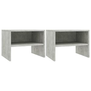vidaXL Mesitas de noche 2 uds madera contrachapada hormig&oacute;n 40x30x30cm