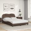 vidaXL Estructura de cama Viana sin colch&oacute;n cuero sint&eacute;tico marr&oacute;n 120x200cm