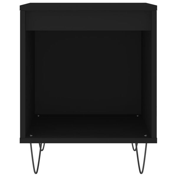 vidaXL Mesita de noche madera de ingenier&iacute;a negro 40x35x50 cm