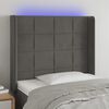 vidaXL Cabecero con LED de terciopelo gris oscuro 93x16x118/128 cm