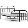 vidaXL Estructura cama sin colchón con estribo metal negro 120x190 cm