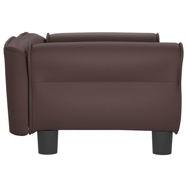 vidaXL Cama para perros de cuero sint&eacute;tico marr&oacute;n 70x45x30 cm
