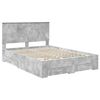 vidaXL Estructura de cama con cabecera Gris Concreto 135 x 190 cm