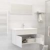 vidaXL Set muebles de ba&ntilde;o 2 pzas madera contrachapada blanco brillo