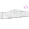vidaXL Cestas de gaviones 17 uds forma de arco hierro 300x50x60/80 cm