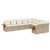 vidaXL Set de sof&aacute;s de jard&iacute;n 9 pzas con cojines rat&aacute;n sint&eacute;tico beige