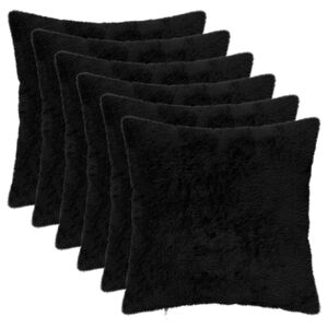 vidaXL Funda de almohada 6 uds. HEERLEN Negro 30 x 30 cm