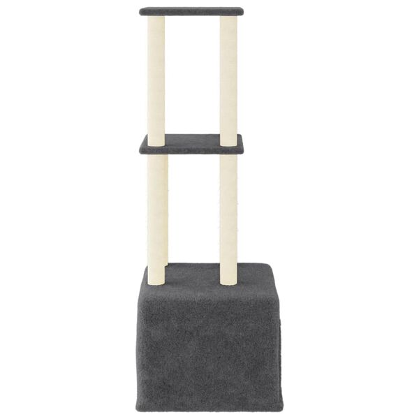 vidaXL Rascador para gatos con postes de sisal gris oscuro 133,5 cm