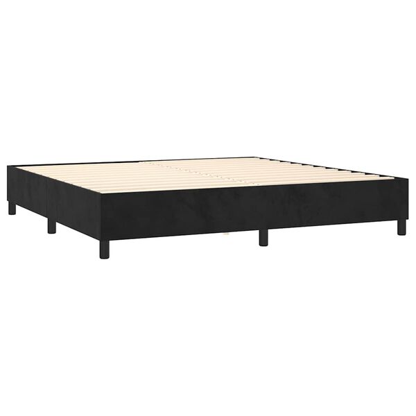 vidaXL Cama box spring con colch&oacute;n terciopelo negro 200x200 cm