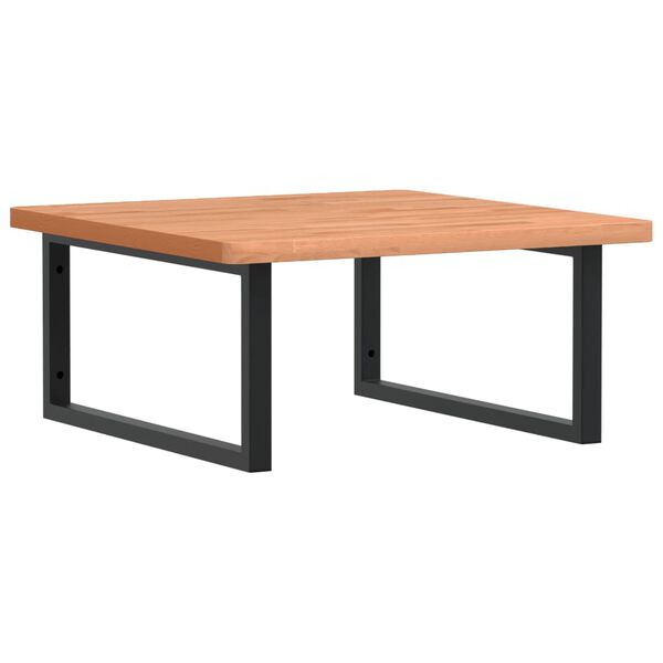 vidaXL Estante de lavabo de pared de acero y madera maciza de haya