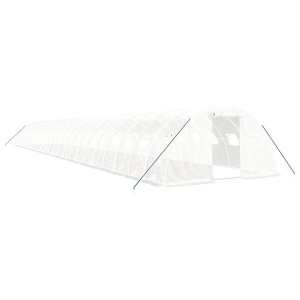 vidaXL Invernadero con estructura de acero blanco 96 m&sup2; 24x4x2 m