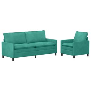 vidaXL Juego de Sof&aacute; 2 uds. Tuquesa Terciopelo