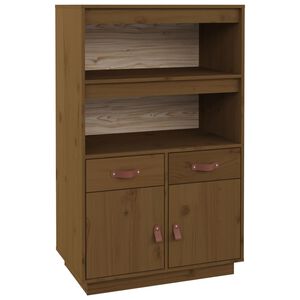 vidaXL Aparador de madera maciza de pino marr&oacute;n miel 67x40x108,5 cm
