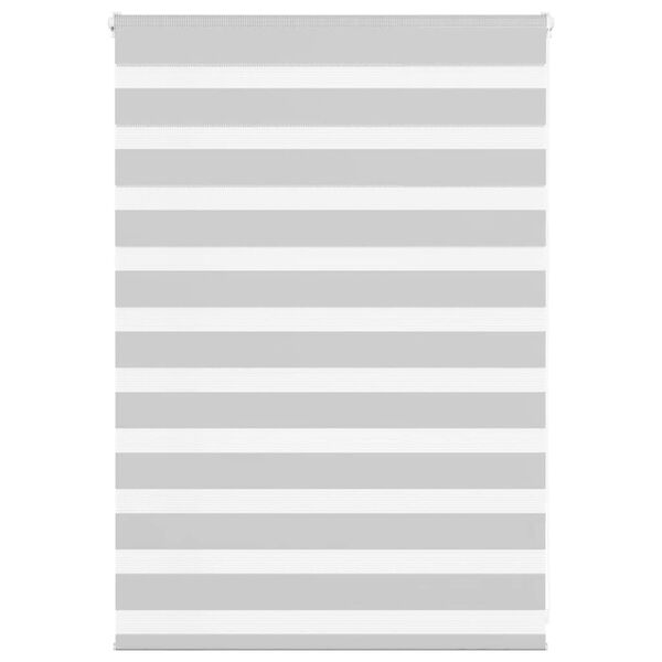 vidaXL Estor cebra gris claro 115x100cm tejido ancho 110,9cm poli&eacute;ster