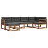 vidaXL Conjunto de sof&aacute;s de exterior 6 pcs Natural y Antracita
