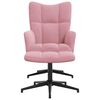 vidaXL Sillón de relax con taburete terciopelo rosa