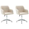 vidaXL Sillas de comedor giratorias 2 unidades tela color crema
