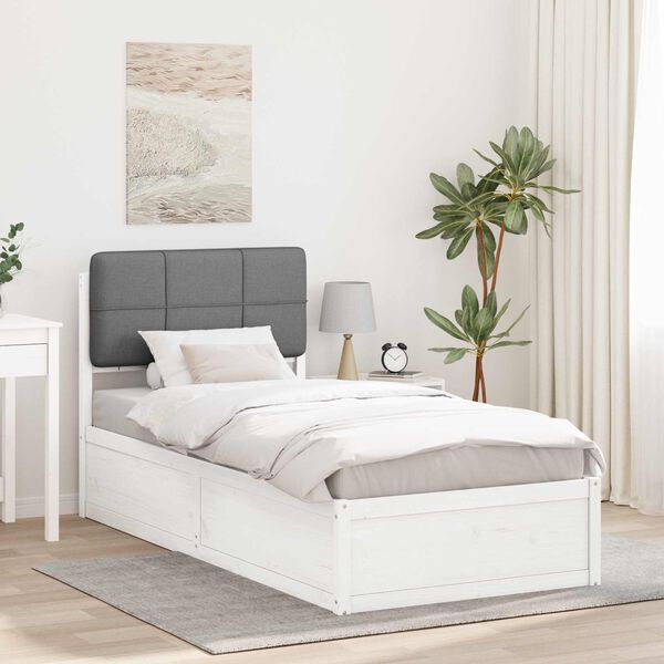 vidaXL Estructura de Cama con Cabecera Tapizada Gris Claro 80 x 200 cm