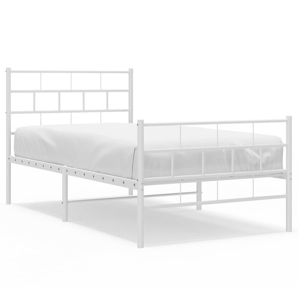 vidaXL Estructura cama sin colch&oacute;n con estribo metal blanco 80x200 cm