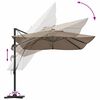 vidaXL Parasol Roma de Brazo Lateral Taupe y Negro 352 x 251 x 265 cm