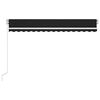 vidaXL Toldo manual retr&aacute;ctil con LED gris antracita 450x350 cm