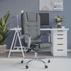 vidaXL Silla de oficina reclinable con masaje de tela gris oscuro
