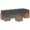 vidaXL Set de sof&aacute;s de jard&iacute;n 8 pzas y cojines rat&aacute;n sint&eacute;tico gris