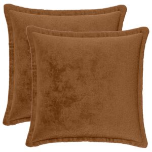 vidaXL Coj&iacute;n decorativo 2 uds. HOUTEN Marr&oacute;n Claro 30 x 30 cm Franela
