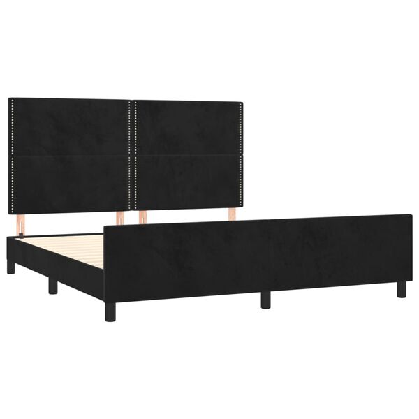 vidaXL Estructura de cama sin colch&oacute;n terciopelo negro 160x200 cm