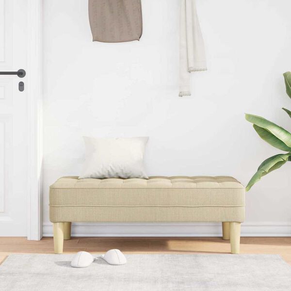 vidaXL Banco Crema 113 x 57 x 39 cm tela