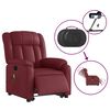 vidaXL Sill&oacute;n de masaje elevable el&eacute;ctrico cuero artificial rojo tinto