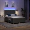 vidaXL Cama Box Spring LED con colch&oacute;n Gris oscuro 160 x 200 cm tela