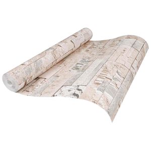vidaXL Papel tapiz 3D de piedra Beige 10 x 0,53 m Tela no tejida