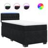vidaXL Cama box spring con colch&oacute;n terciopelo negro 80x200 cm