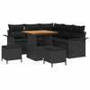 vidaXL Conjunto de sof&aacute;s de jard&iacute;n 8 uds. Negro rat&aacute;n sint&eacute;tico