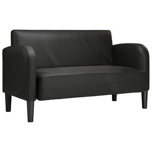 vidaXL Sof&aacute; Loveseat de cuero sint&eacute;tica color negro de 110 cm
