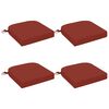 vidaXL Cojines de asiento de 4 piezas SOEST 4 uds. 100% Poli&eacute;ster Rojo