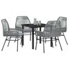 vidaXL Conjunto de Comedor de Jard&iacute;n 5 pcs Gris rat&aacute;n sint&eacute;tico
