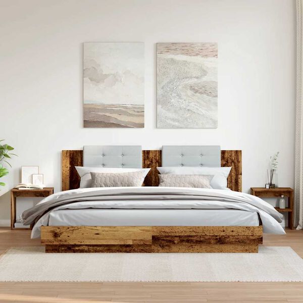 vidaXL Mesitas de noche 2 uds madera ingenier&iacute;a envejecida 40x30x40 cm