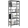 vidaXL Estante de libros Roble Negro 60 x 29,5 x 149 cm