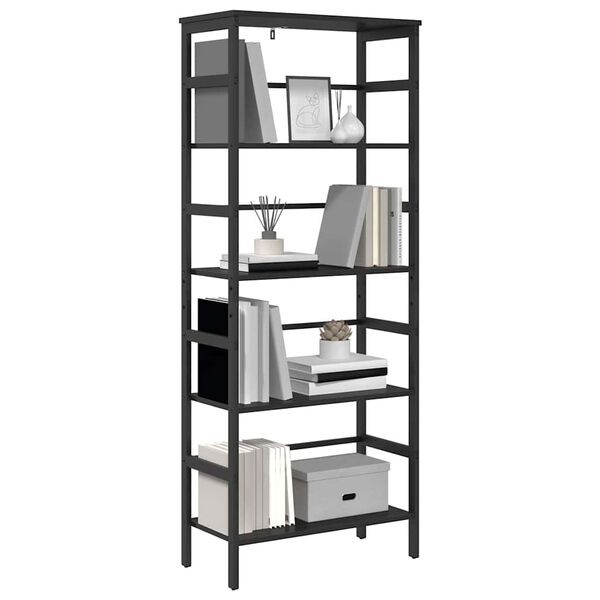 vidaXL Estante de libros Roble Negro 60 x 29,5 x 149 cm
