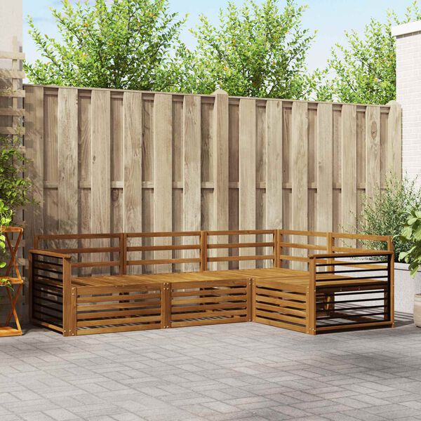 vidaXL Conjunto de sof&aacute;s de exterior 4 pcs Natural