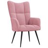 vidaXL Sillón de relax con taburete terciopelo rosa