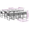 vidaXL Set comedor de jard&iacute;n 9 pzas con cojines rat&aacute;n sint&eacute;tico beige