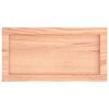 vidaXL Encimera ba&ntilde;o madera maciza tratada marr&oacute;n claro 60x30x(2-6) cm