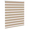vidaXL Estor cebra marrón arena tejido ancho 130,9 cm poliéster
