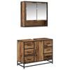 vidaXL Juego de muebles de ba&ntilde;o 2 uds. Madera envejecida