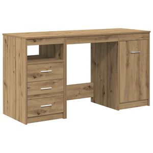 vidaXL Escritorio con armario, madera de roble de ingenier&iacute;a, estilo artesanal