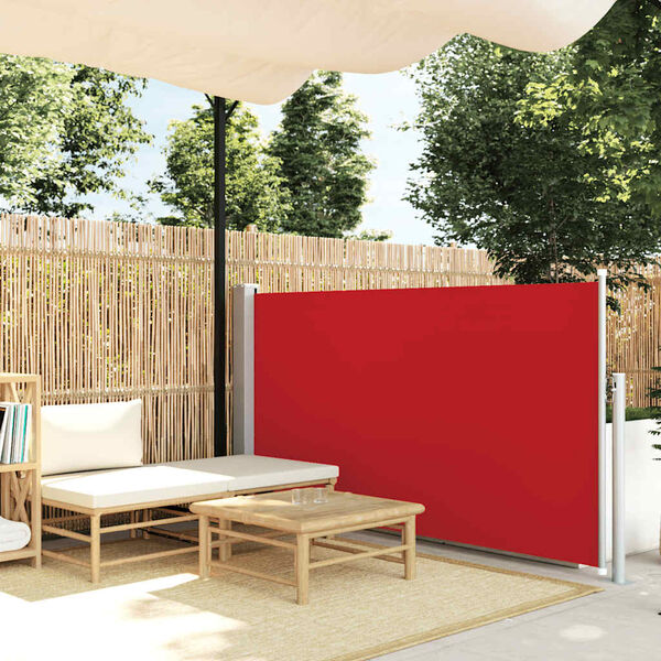vidaXL Toldo lateral retráctil de jardín rojo 100x500 cm